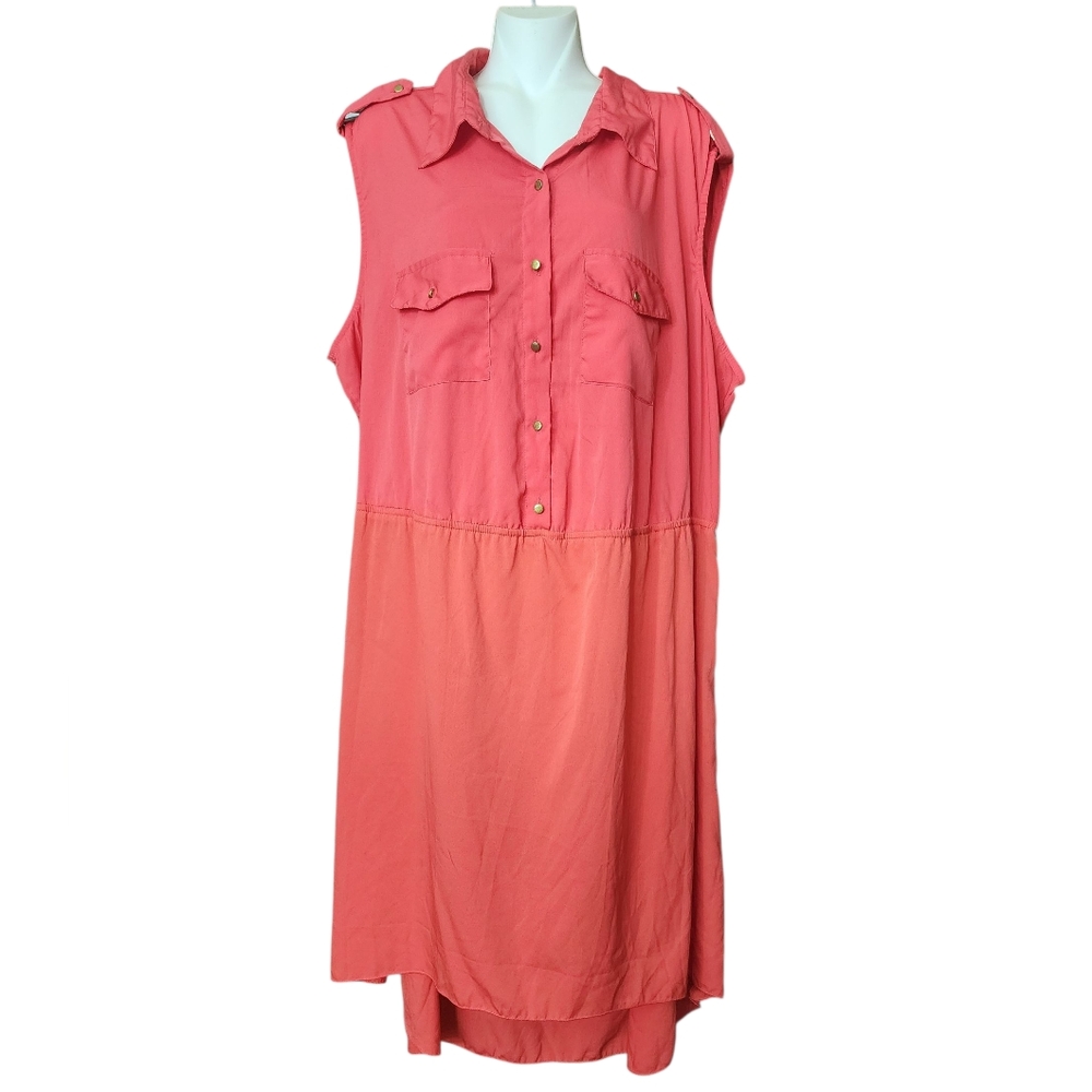 Bloom Coral Sleeveless Dress Good very beautiful gold-colored buttoned dress V5